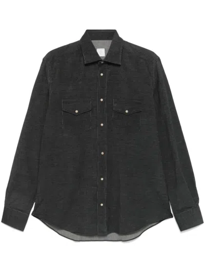 Eleventy Dark Grey Cotton Shirt