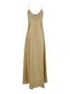 Eleventy Beige Long Dress With Thin Straps In Viscose Woman