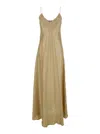 Eleventy Silk Charmeuse Slip Dress In Brown