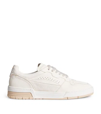 Eleventy Deerskin Low Sneakers In White