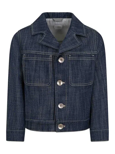 Eleventy Kids' Denim Jacket In Blue
