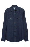 Eleventy Denim Western Shirt In Blue