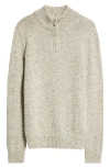 Eleventy Donegal Cashmere Half Zip Pullover Sweater In Light Gray Melange