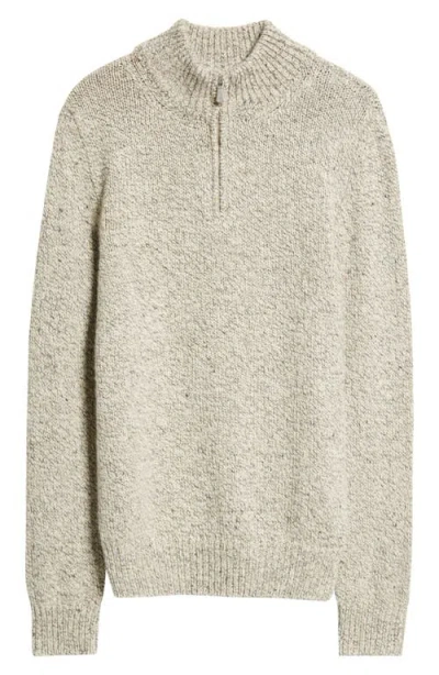 Eleventy Donegal Cashmere Half Zip Pullover Sweater In Light Gray Melange