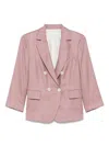 Eleventy Wool-silk-linen Double-breasted Blazer
