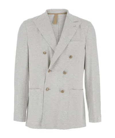 Eleventy Double-breasted Blazer In Gray