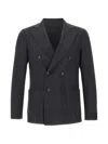 Eleventy Double-breasted Blazer In Black