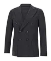 Eleventy Double-breasted Blazer In Black