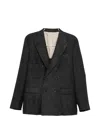 Eleventy Double-breasted Blazer In Black