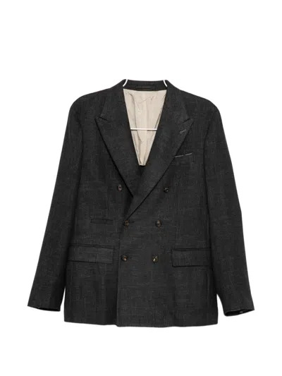Eleventy Double-breasted Blazer In Black