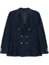 Eleventy Double-breasted Blazer In Blue
