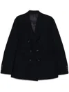 Eleventy Double-breasted Jacket With Notched Lapels In Blue