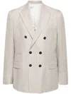 Eleventy Double-breasted Blazer In Grey