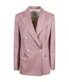 Eleventy Double-breasted Blazer In Light Pink