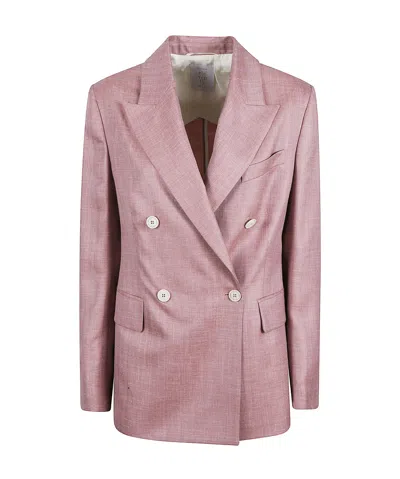 Eleventy Double-breasted Blazer In Light Pink