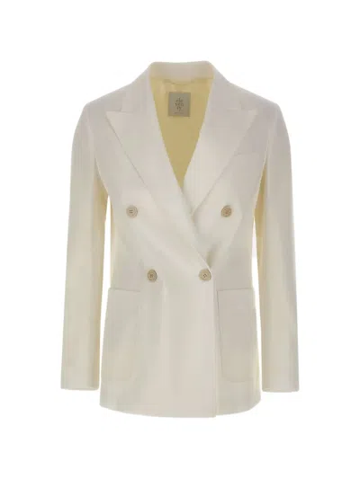 Eleventy Double-breasted Blazer In Neutral