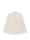 Eleventy Double-breasted Blazer In Neutral