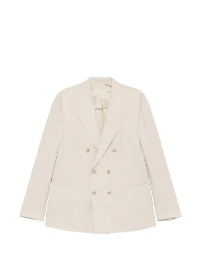 Eleventy Double-breasted Blazer In Neutral