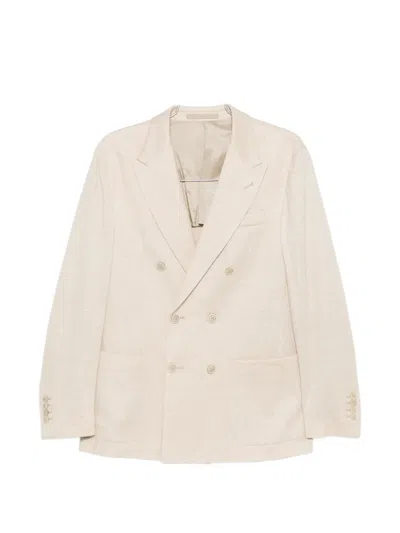 Eleventy Double-breasted Blazer In Neutral