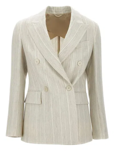 Eleventy Double-breasted Blazer In Neutrals