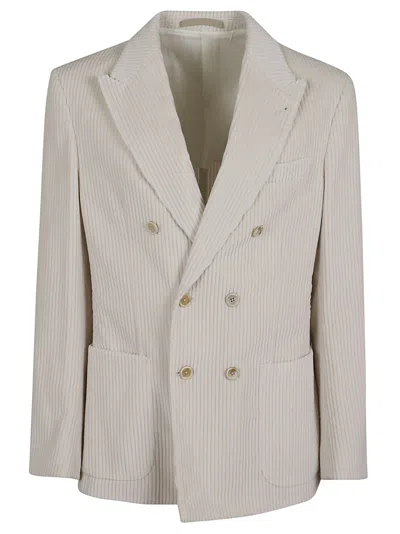 Eleventy Double Breasted Blazer In White