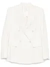 Eleventy Double-breasted Blazer In White