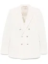 Eleventy Double-breasted Blazer In White