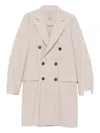 Eleventy Double-breasted Button Coat In Neutral