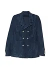 Eleventy Double-breasted Button Jacket In Blue