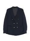 Eleventy Double-breasted Check Jacket In Metallic
