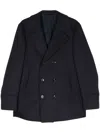 Eleventy Double-breasted Coat In Black