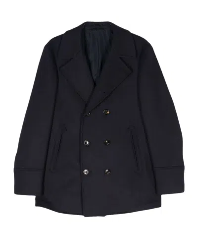 Eleventy Double-breasted Coat In Black