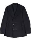 Eleventy Double-breasted Coat In Blue