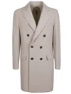 Eleventy Double Breasted Coat In Ivory