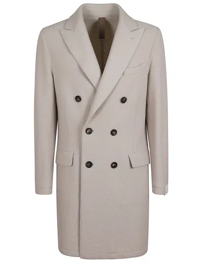 Eleventy Double Breasted Coat In Grey