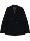 Eleventy Double-breasted Jacket With Notched Lapels In Blue