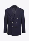Eleventy Double-breasted Jacket With Six-buttons In Blue