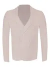 Eleventy Double-breasted Linen Blazer In Pink
