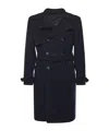 Eleventy Belted Double-breasted Trench Coat In Blue