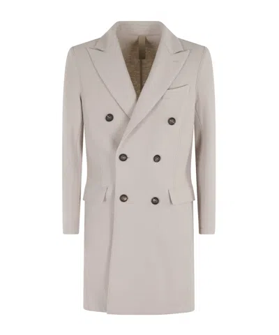 Eleventy Double-breasted Long-sleeve Coat In Gray