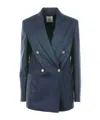 Eleventy Double-breasted Long-sleeved Blazer In Blue