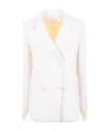 Eleventy Double-breasted Long-sleeved Blazer In White