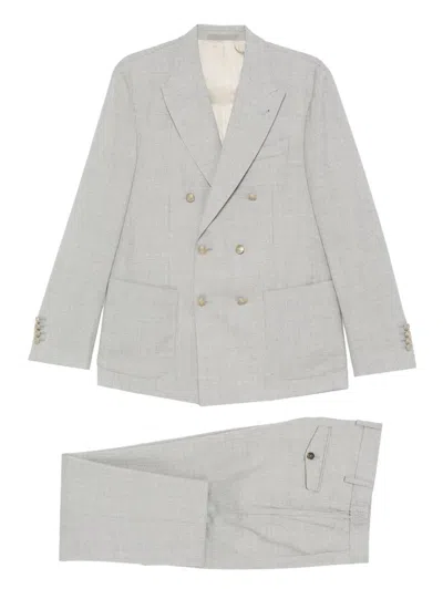 Eleventy Double-breasted Suit In Gray