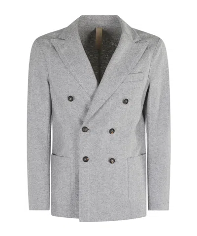 Eleventy Double-breasted Suit Jacket In Gray