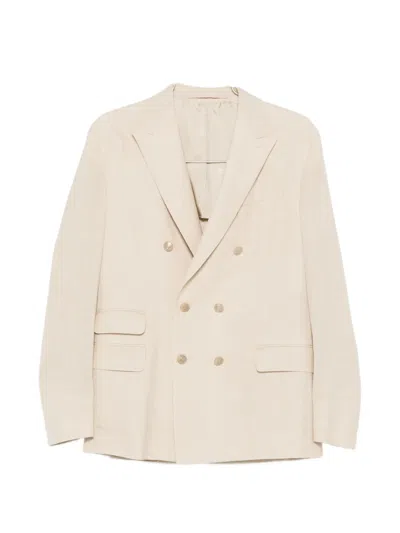 Eleventy Double-breasted Suit In Neutral