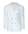 Eleventy Double Breasted Blazer In White