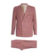Eleventy Double-breasted Two-piece Suit In Pink
