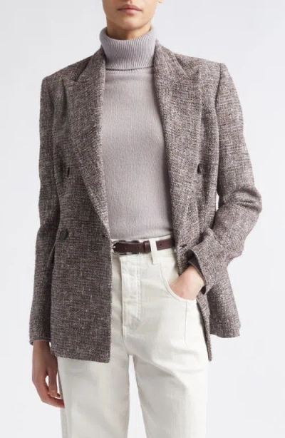 Eleventy Double Breasted Wool Blend Jacket In Gray