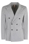 Eleventy Double-breasted Wool-blend Jacket In Gray