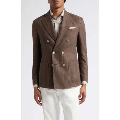 Eleventy Double Breasted Wool Blend Sport Coat In Black